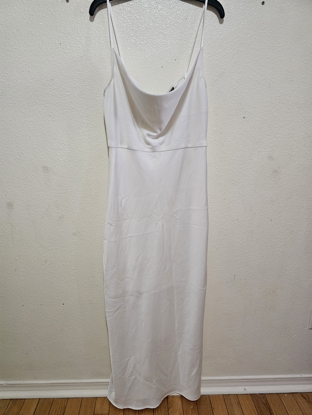 Taylor White Cowl Neck Maxi Slip Dress Size 8